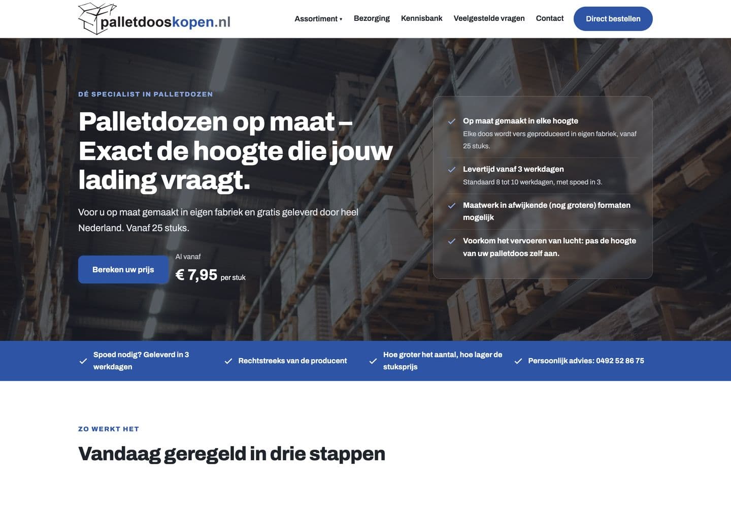 Palletdooskopen.nl, gebouwd door Kebdanii